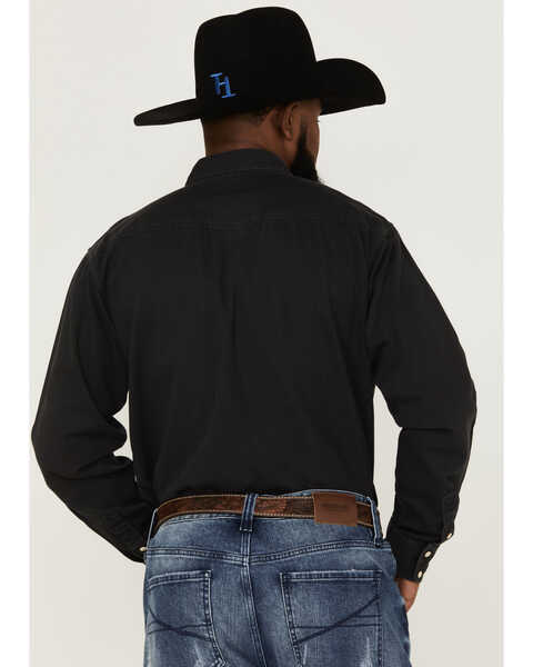 Image #4 - Ariat Men's Jurlington Retro Solid Pearl Snap Western Shirt , Charcoal, hi-res