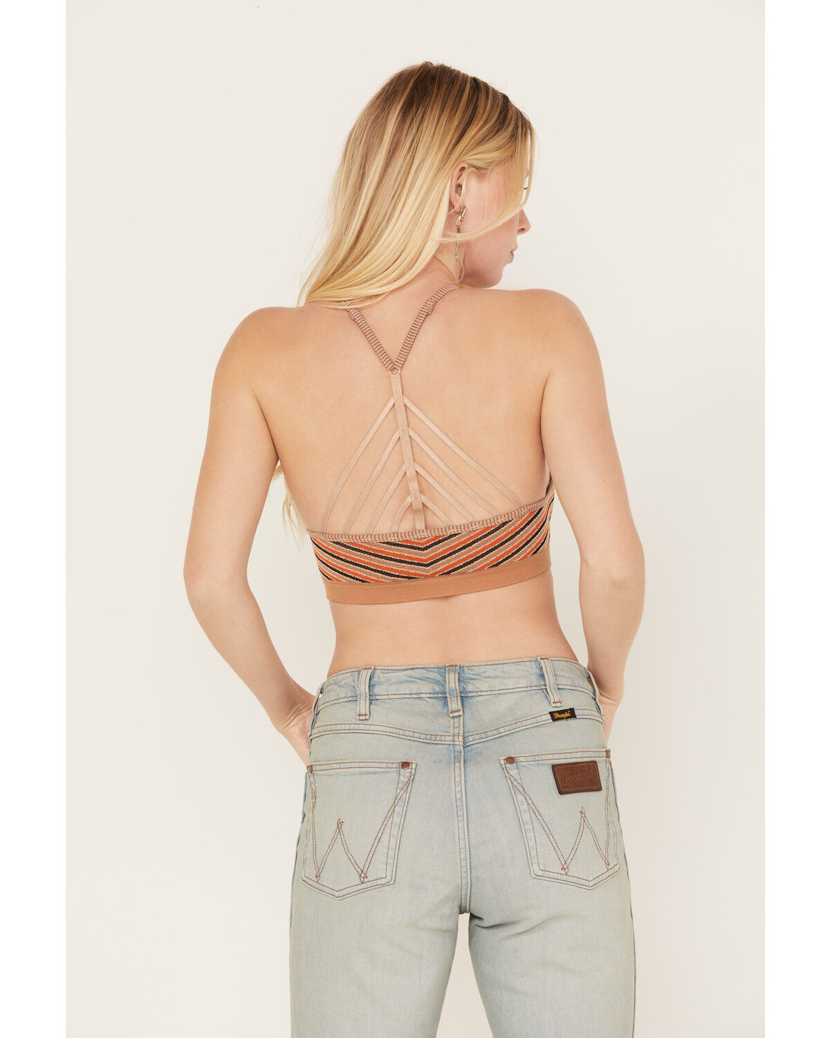 Image #3 - Fornia Women's Stripe Halter Bralette, Rust Copper, hi-res