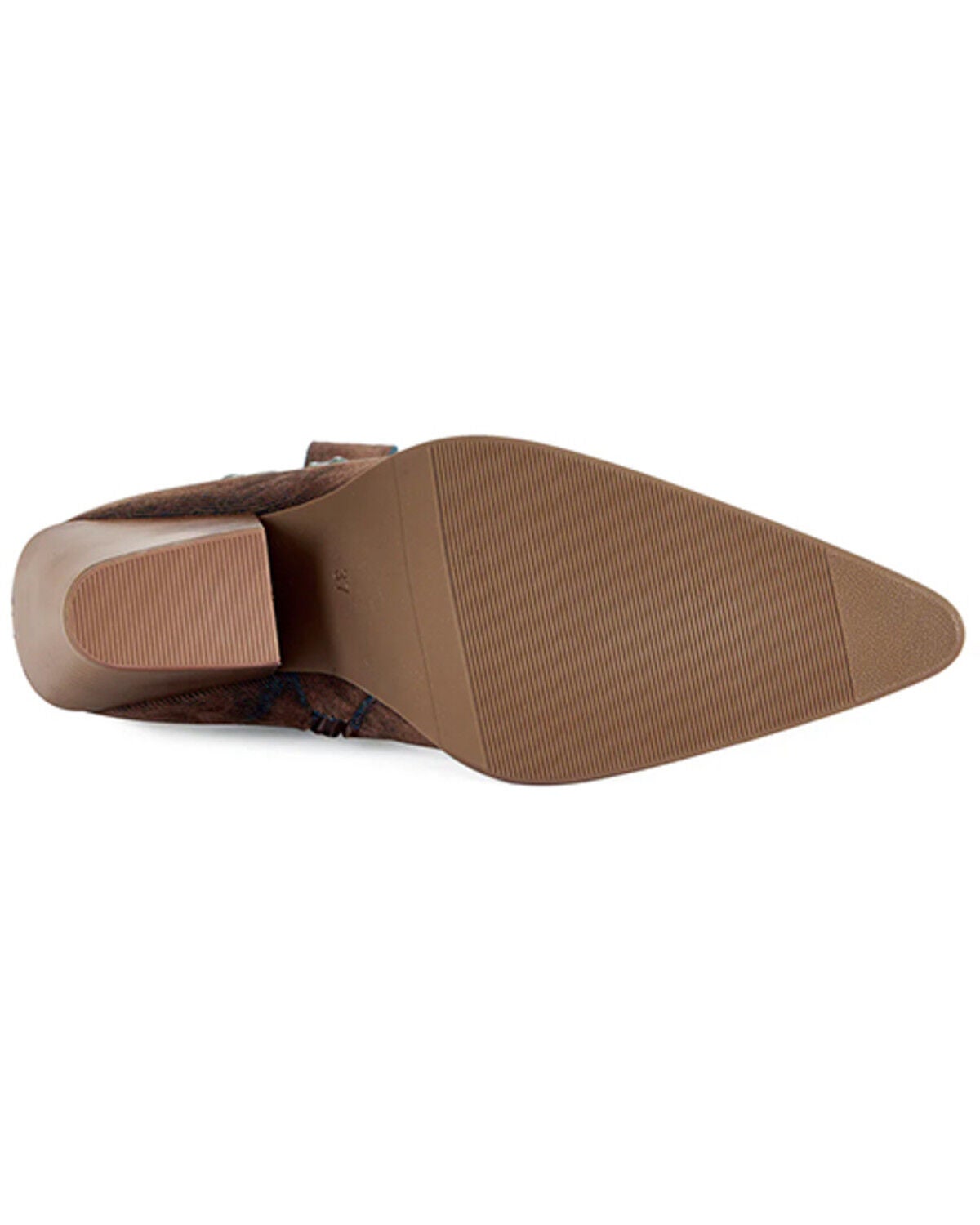 Image #5 - Azalea Wang Women's Neith Western Booties - Round Toe, Orange, hi-res
