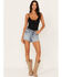 Image #1 - Idyllwind Women's Medium Wash Super High Risin' Raw Hem Shorts, Medium Wash, hi-res