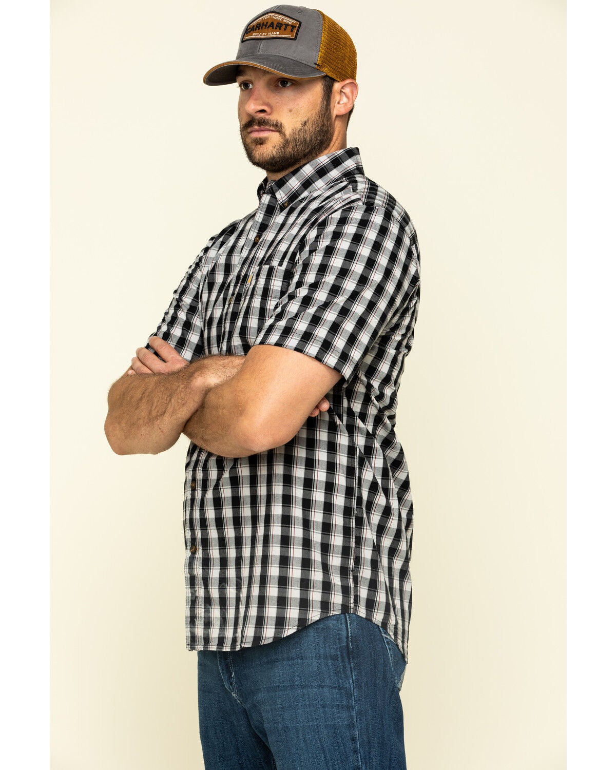 Carhartt Men's Black Essential Plaid 