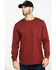 Image #1 - Hawx Men's Red Pocket Long Sleeve Work T-Shirt - Tall , Red, hi-res