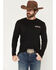 Image #2 - RANK 45&reg; Men's Rodeo Tradition Long Sleeve Graphic T-Shirt, Black, hi-res