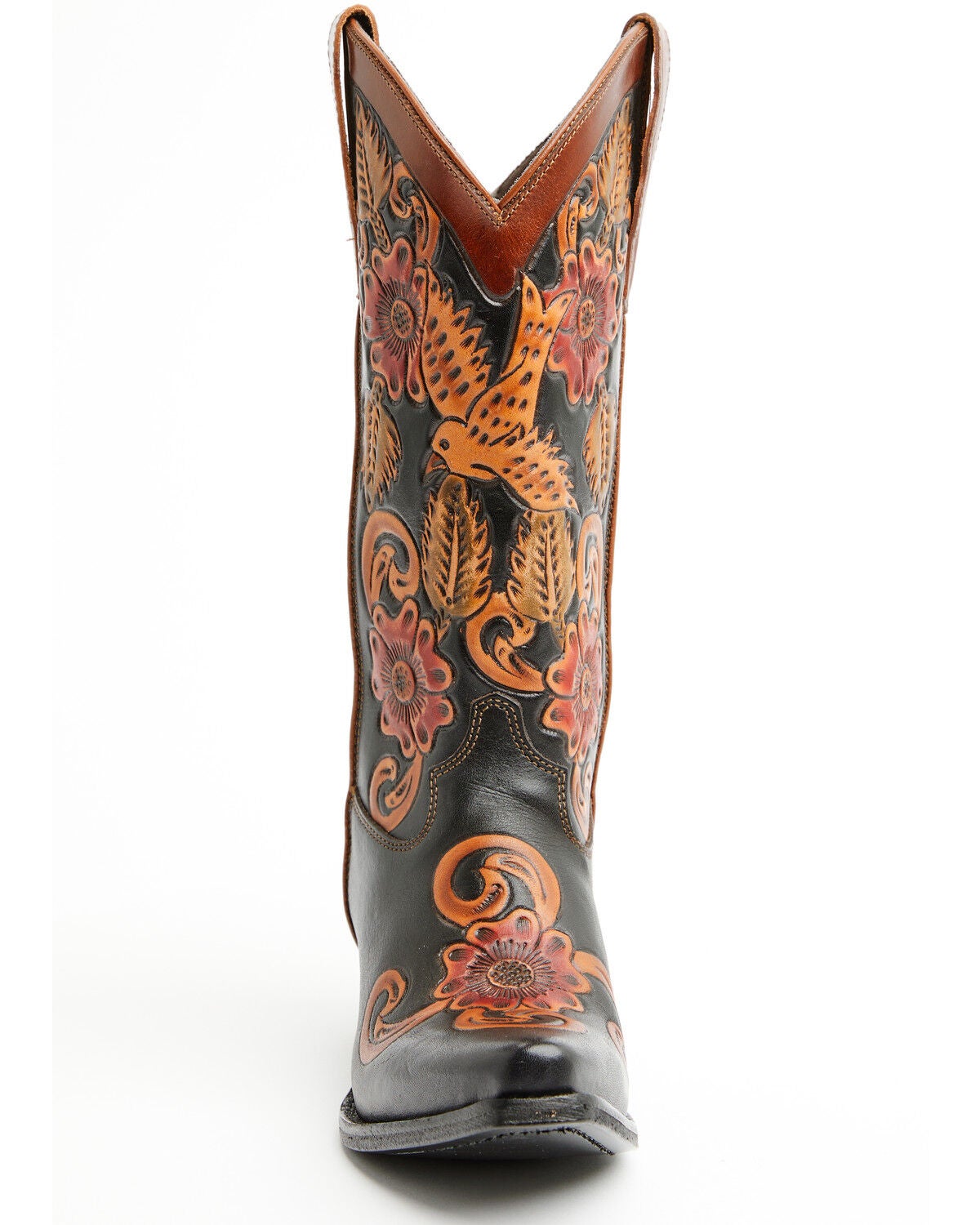 Shyanne Women's Aleena Tooled Floral Western Boots - Snip Toe