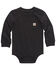 Image #1 - Carhartt Infant Boys' Logo Pocket Long Sleeve Onesie, Black, hi-res