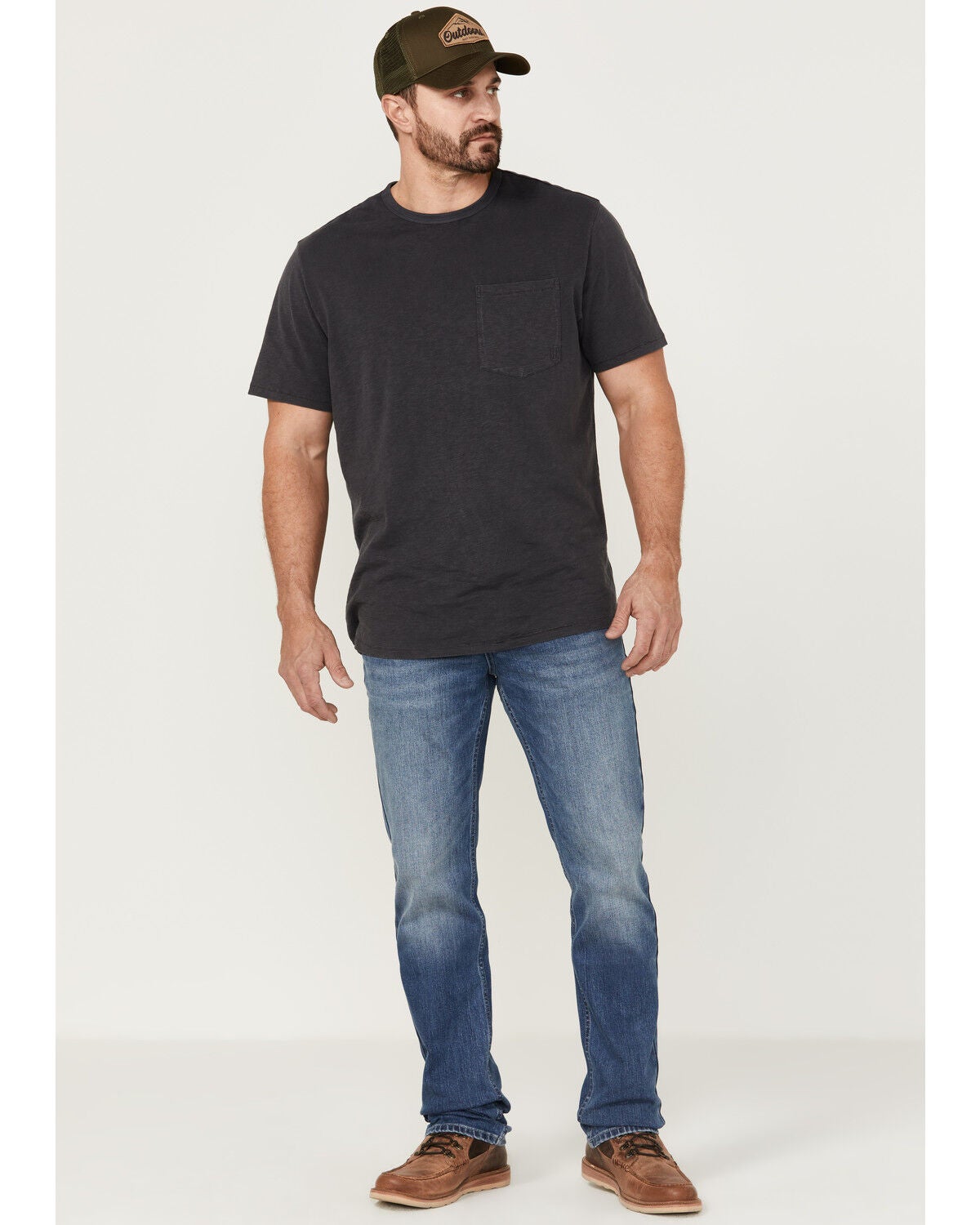 Brothers and Sons Men's Backcountry Wash Tucker Slim Straight Stretch Denim Jeans, Light Medium Wash, hi-res