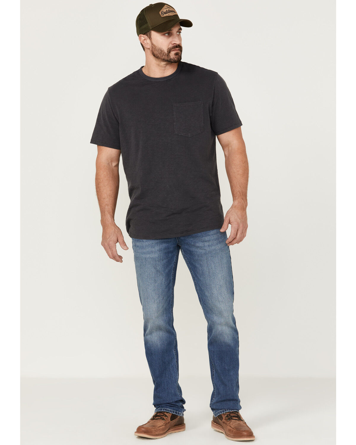 Image #1 - Brothers and Sons Men's Back Country Light Medium Wash Stretch Slim Straight Jeans, Light Medium Wash, hi-res