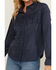 Image #3 - Shyanne Women's Fringe Long Sleeve Snap Western Shirt, Navy, hi-res