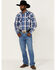 Image #2 - Rodeo Clothing Men's Large Blue Plaid Long Sleeve Snap Western Shirt , , hi-res
