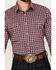 Image #3 - Wrangler Men's Wrinkle Resistant Plaid Print Long Sleeve Snap Stretch Western Shirt, Dark Red, hi-res