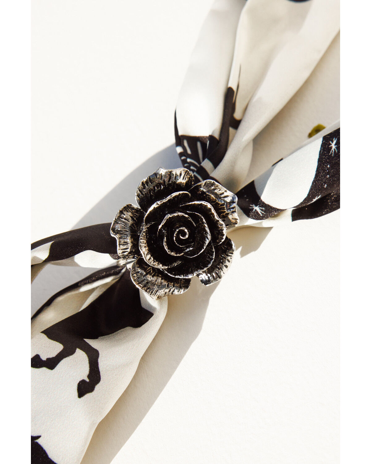 Image #4 - Idyllwind Women's Georgia Chain Fringe Bandana Necklace with Rose Slider, Black/white, hi-res