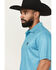 Image #2 - RANK 45® Men's Crossfire Geo Print Short Sleeve Polo, Blue, hi-res