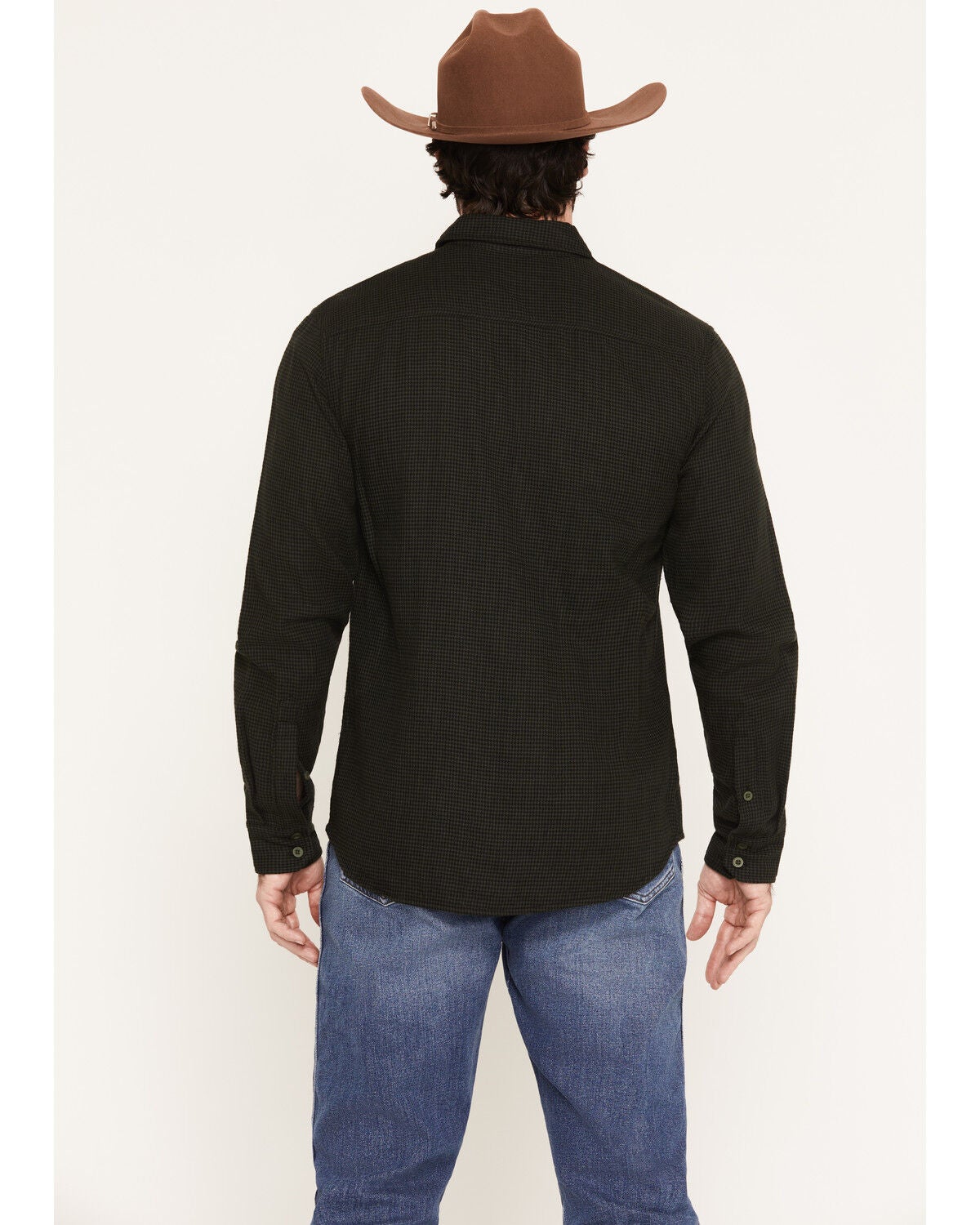 Image #4 - Kimes Ranch Men's Micro Checkered Long Sleeve Button-Down Western Shirt, Green, hi-res