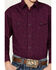 Image #3 - Panhandle Boys' Geo Print Long Sleeve Snap Western Shirt, Maroon, hi-res
