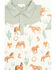 Image #2 - Angel Dear Infant Boys' Cowboy Polo Short Sleeve Onesie, Green, hi-res