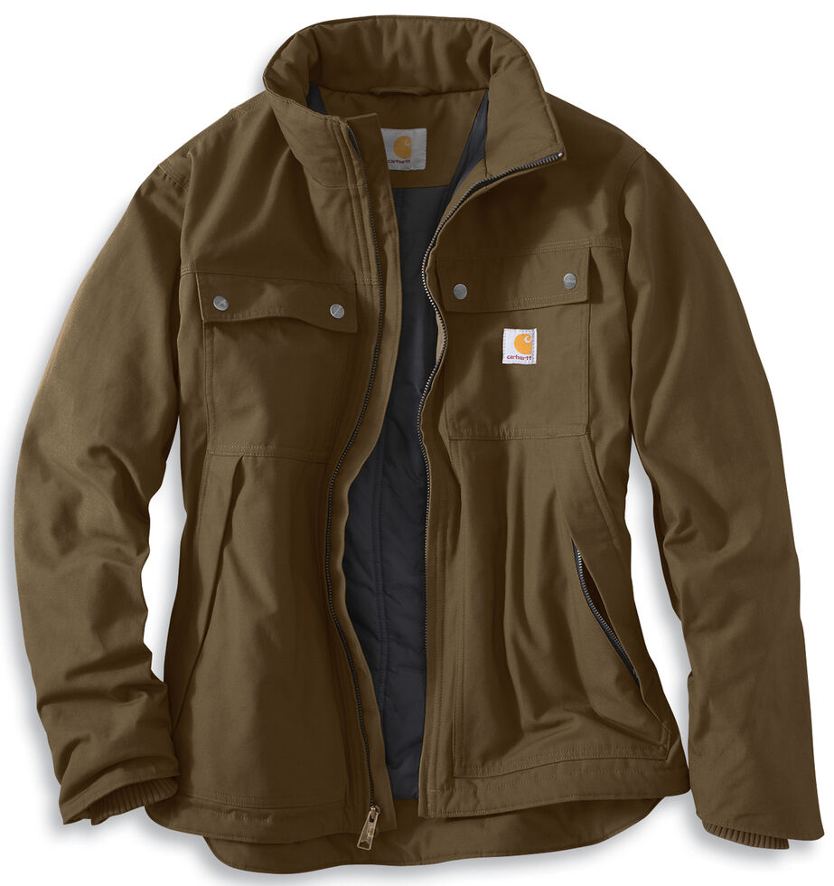 Carhartt Men's Quick Duck® Jefferson Traditional Work Jacket, Brown, hi-res