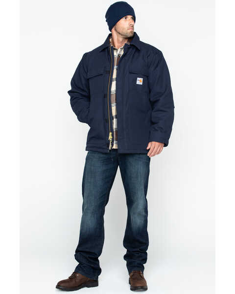 Carhartt Men's FR Duck Traditional Coat - Big & Tall, Navy, hi-res