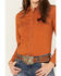 Image #3 - Shyanne Women's Long Sleeve Snap Vented Riding Shirt, Caramel, hi-res
