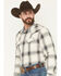 Image #2 - Cody James Men's Ruddiman Plaid Print Long Sleeve Snap Western Shirt - Tall, Cream, hi-res