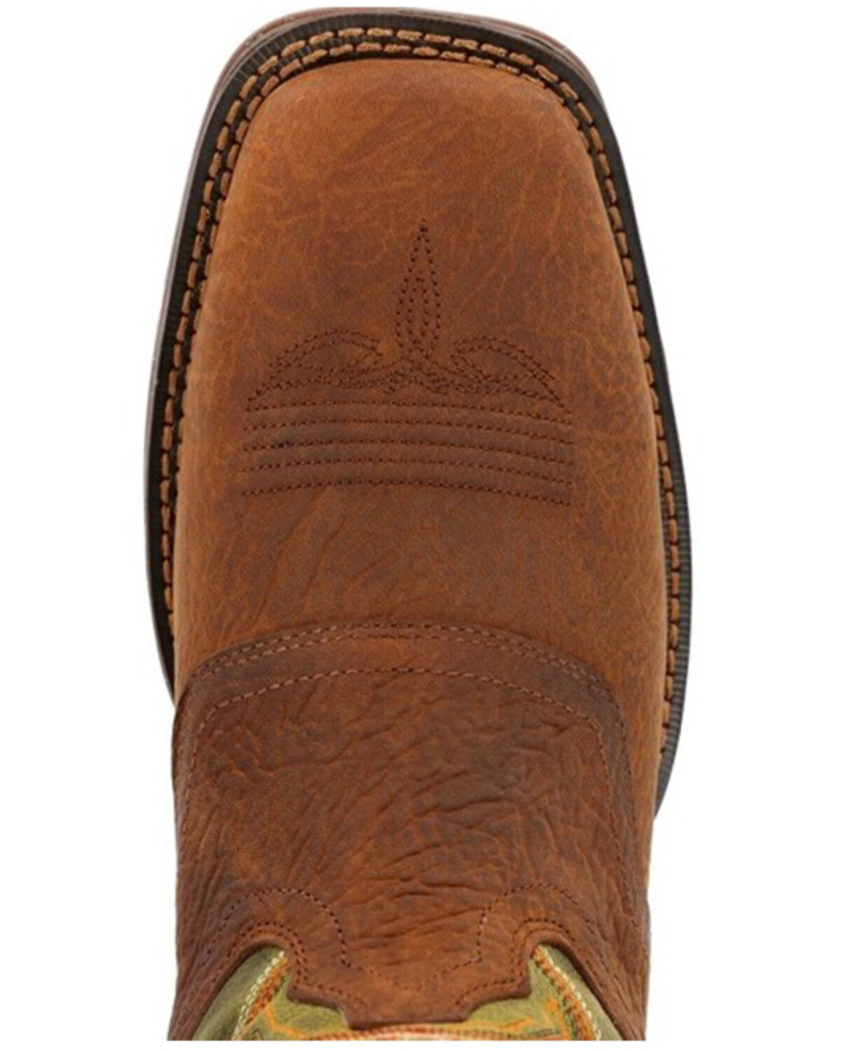 Image #6 - Durango Men's Rebel Western Performance Boots - Broad Square Toe, Green, hi-res
