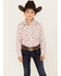Image #1 - Shyanne Girls' Floral Paisley Print Long Sleeve Western Pearl Snap Shirt, Ivory, hi-res