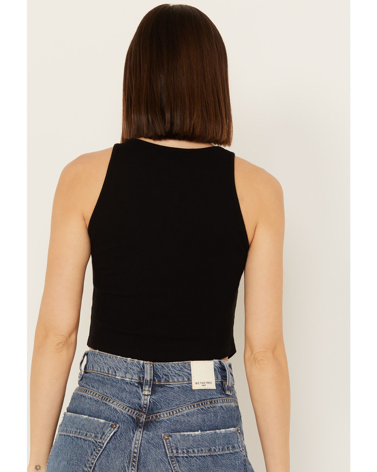 Image #4 - Rock & Roll Denim Women's Rib Corset Sleeveless Tank, Black, hi-res