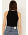 Image #4 - Rock & Roll Denim Women's Rib Corset Sleeveless Tank, Black, hi-res