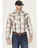 Image #1 - Cody James Men's FR Plaid Print Long Sleeve Snap Work Shirt, Natural, hi-res