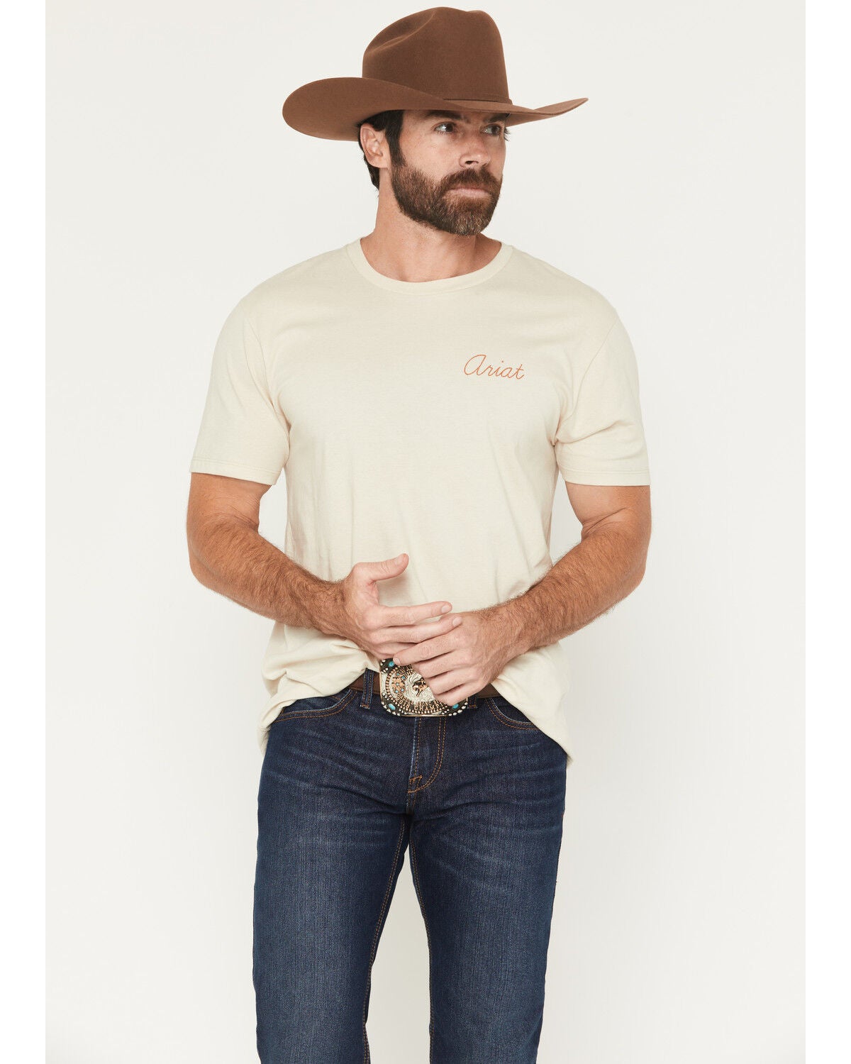 Image #2 - Ariat Men's Ropers Delight Short Sleeve Graphic T-Shirt, Natural, hi-res