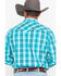 Rock & Roll Denim Men's Poplin Plaid Snap Long Sleeve Western Shirt , Blue, hi-res