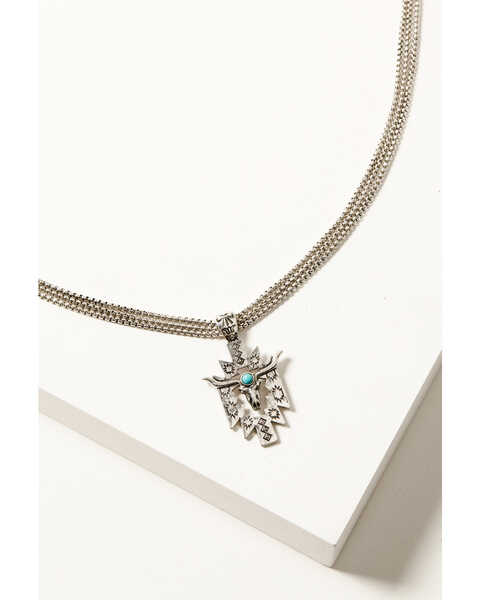Image #1 - Shyanne Women's Silver Dakota Longhorn Necklace , Silver, hi-res