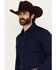 Image #2 - Wrangler Retro Men's Printed Long Sleeve Snap Western Shirt, Navy, hi-res