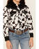 Image #3 - Cowgirl Hardware Girls' Moody Cow Print Long Sleeve Snap Western Shirt, Black, hi-res