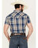 Image #4 - Pendleton Men's Frontier Plaid Print Short Sleeve Snap Western Shirt, Blue, hi-res