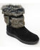 Minnetonka Women's Everett Suede Fur Boots - Round Toe, Black, hi-res