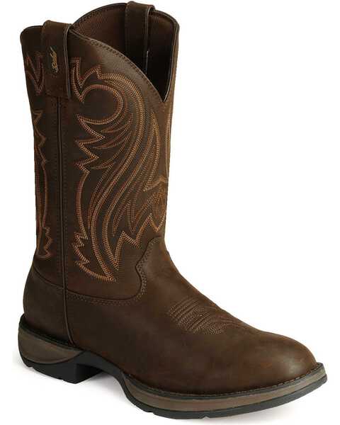 Image #1 - Durango Rebel Men's Pull On Western Performance Boots - Round Toe, Chocolate, hi-res