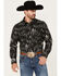 Image #1 - Rock & Roll Denim Panhandle Men's Vintage 46 Print Long Sleeve Snap Shirt, Black, hi-res