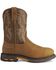 Ariat Men's Brown H20 Workhog Work Boots - Round Toe, Aged Bark, hi-res