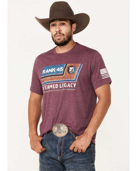 Image #1 - RANK 45® Men's Banner Short Sleeve Graphic T-Shirt, Grape, hi-res