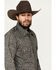 Image #2 - Rock & Roll Denim Men's Paisley Pinstripe Print Long Sleeve Snap Stretch Western Shirt, Black, hi-res