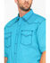 Wrangler 20X Men's Competition Geo Print Short Sleeve Snap Western Shirt, Turquoise, hi-res