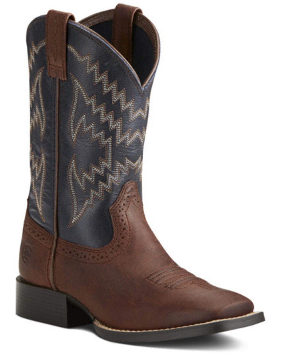 Ariat Little Boys' Tycoon Western Boots - Broad Square Toe, Brown, hi-res