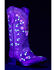 Image #2 - Corral Girls' Floral Embroidered Blacklight Western Boots - Square Toe, Honey, hi-res