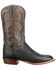 Lucchese Men's Cecil Exotic Ostrich Skin Western Boots - Broad Square Toe, Navy, hi-res