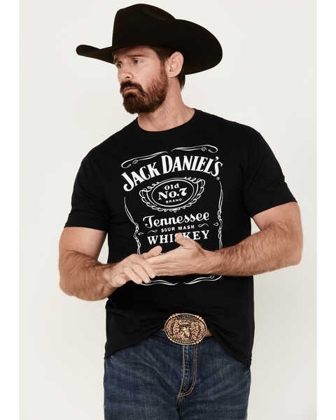 Changes Men's Jack Daniel's Label Short Sleeve Graphic T-Shirt , Black, hi-res