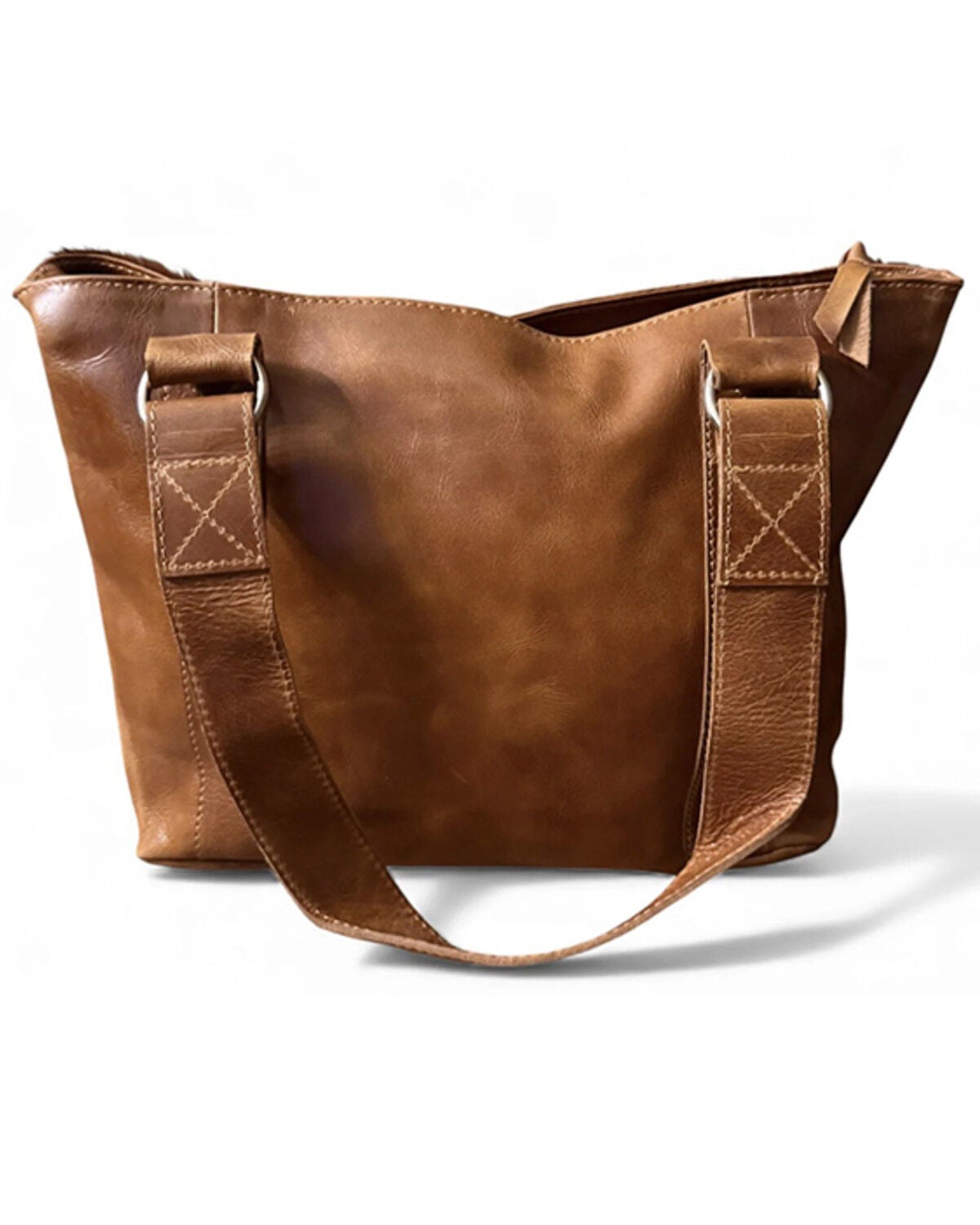 Image #4 - Ranch Junkie Women's Highlands Cowhide Tote Bag, Black/white, hi-res