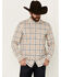 Image #1 - Brothers and Sons Men's Alva Plaid Print Long Sleeve Button-Down Western Shirt, White, hi-res