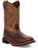 Image #1 - Dan Post Boys' Jet Western Boots - Broad Square Toe, Chocolate, hi-res