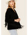 Liberty Wear Women's Black Suede Fringe Snap-Front Jacket , Black, hi-res