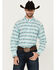 Image #1 - Ariat Men's Jefferson Southwestern Striped Long Sleeve Button-Down Western Shirt - Big, Turquoise, hi-res